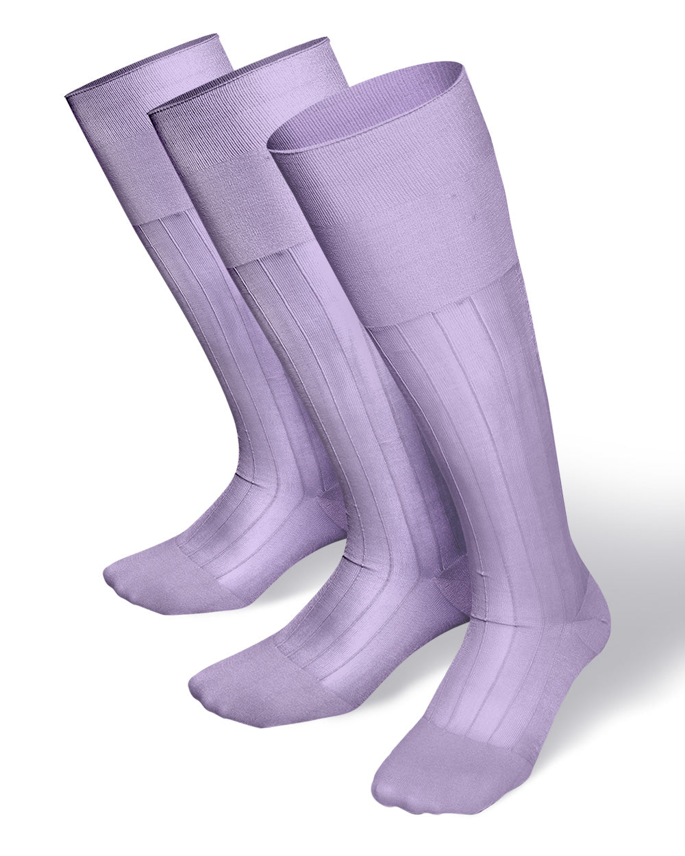 Vittorio Farina Men's Ribbed Shear Nylon Over The Calf Dress Socks