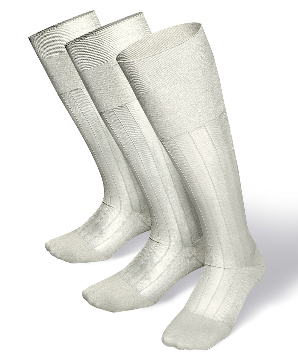 Vittorio Farina Men's Ribbed Shear Nylon Over The Calf Dress Socks