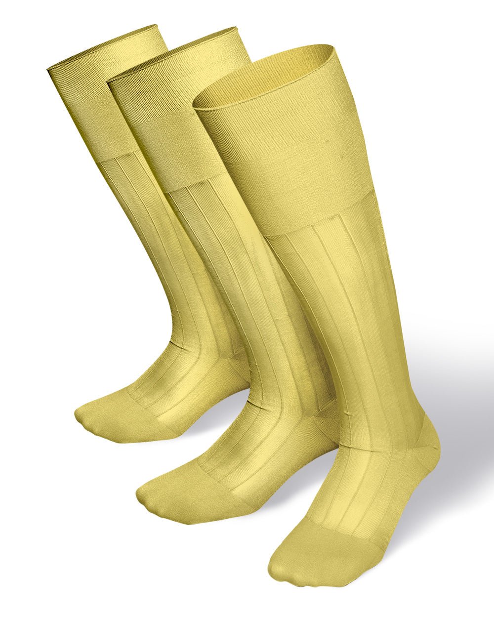 Vittorio Farina Men's Ribbed Shear Nylon Over The Calf Dress Socks
