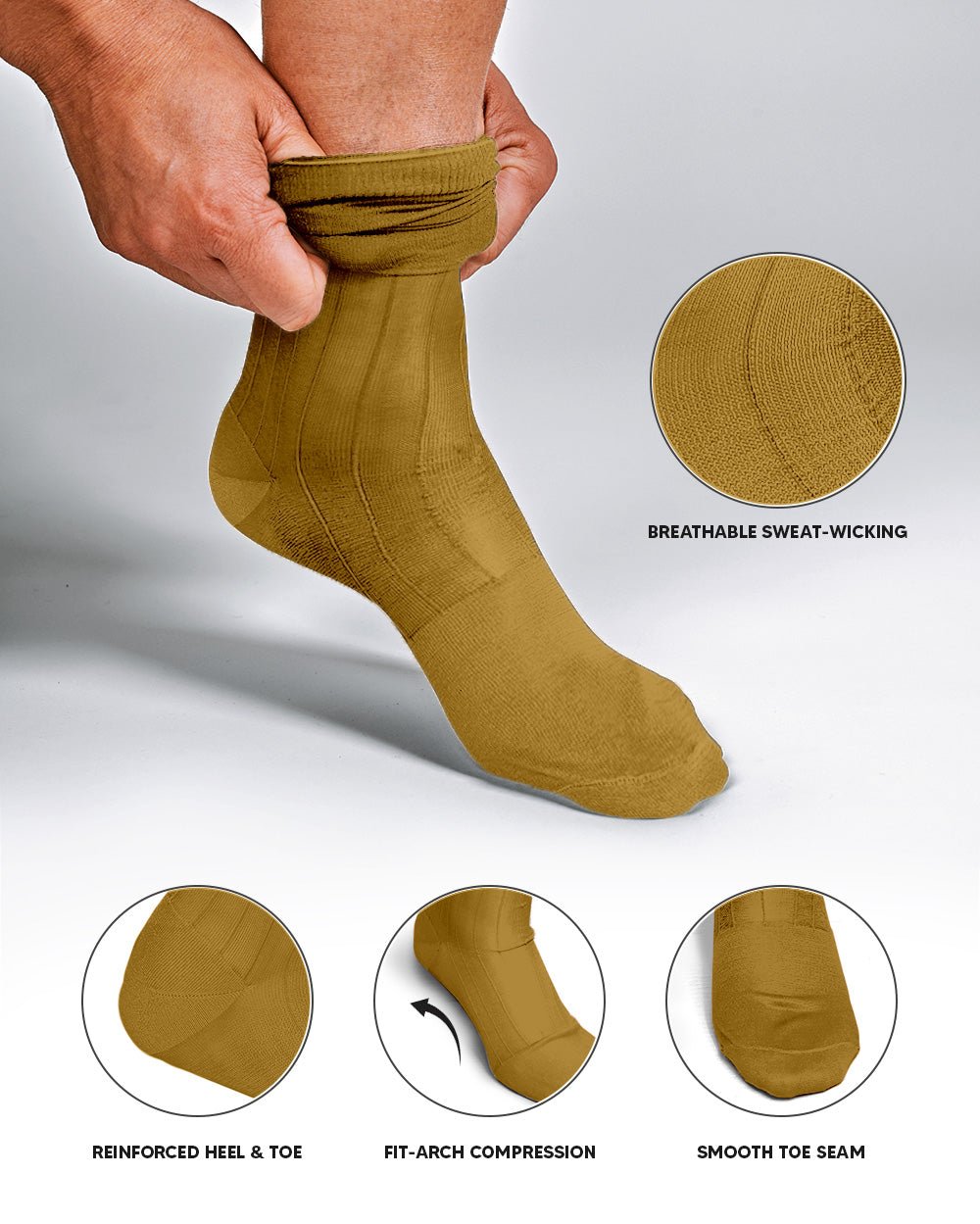 Vittorio Farina Men's Ribbed Shear Nylon Over The Calf Dress Socks