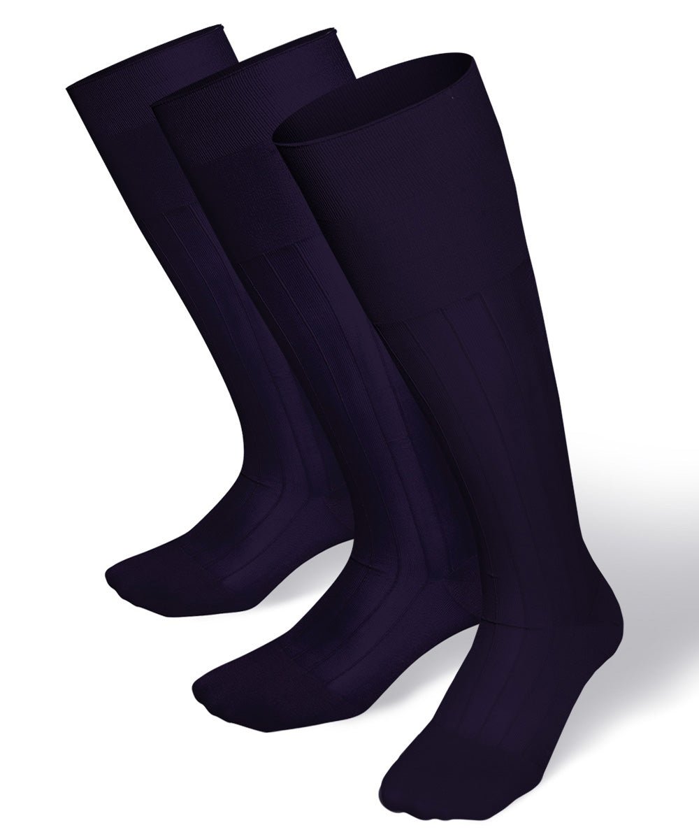 Vittorio Farina Men's Ribbed Shear Nylon Over The Calf Dress Socks