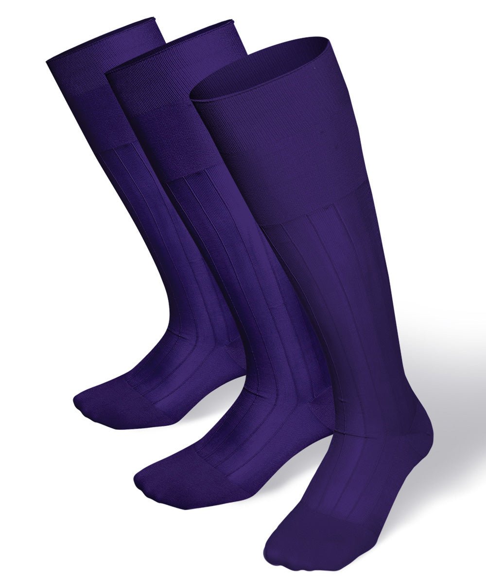 Vittorio Farina Men's Ribbed Shear Nylon Over The Calf Dress Socks