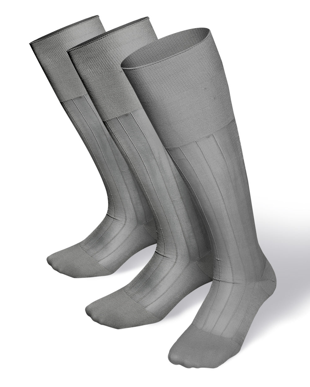 Vittorio Farina Men's Ribbed Shear Nylon Over The Calf Dress Socks