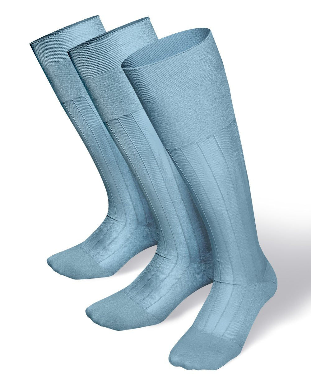 Vittorio Farina Men's Ribbed Shear Nylon Over The Calf Dress Socks