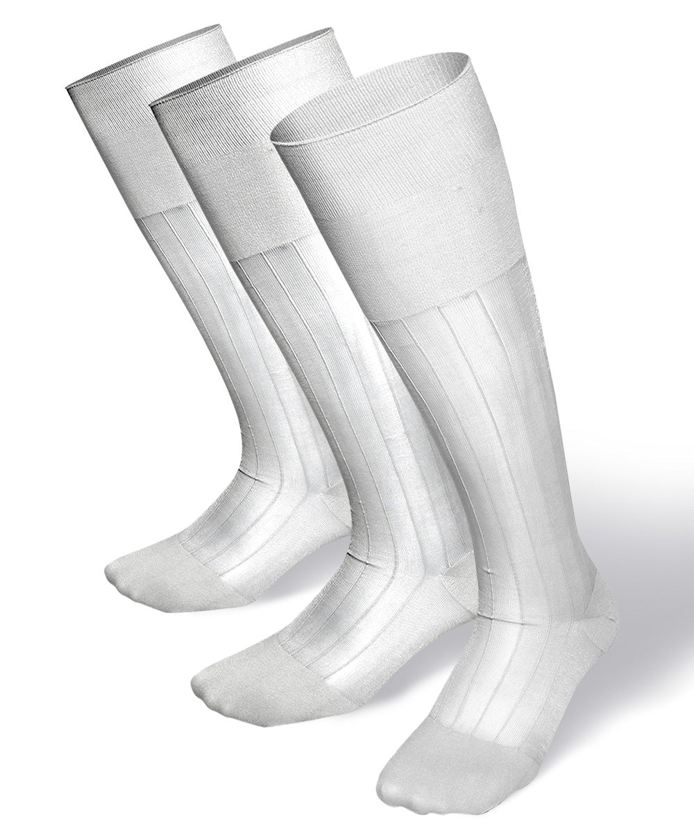 Vittorio Farina Men's Ribbed Shear Nylon Over The Calf Dress Socks