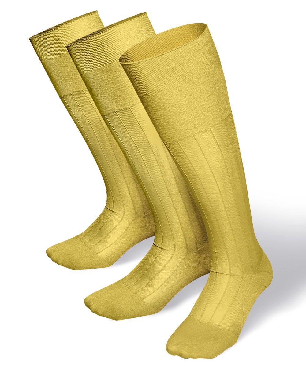 Vittorio Farina Men's Ribbed Shear Nylon Over The Calf Dress Socks