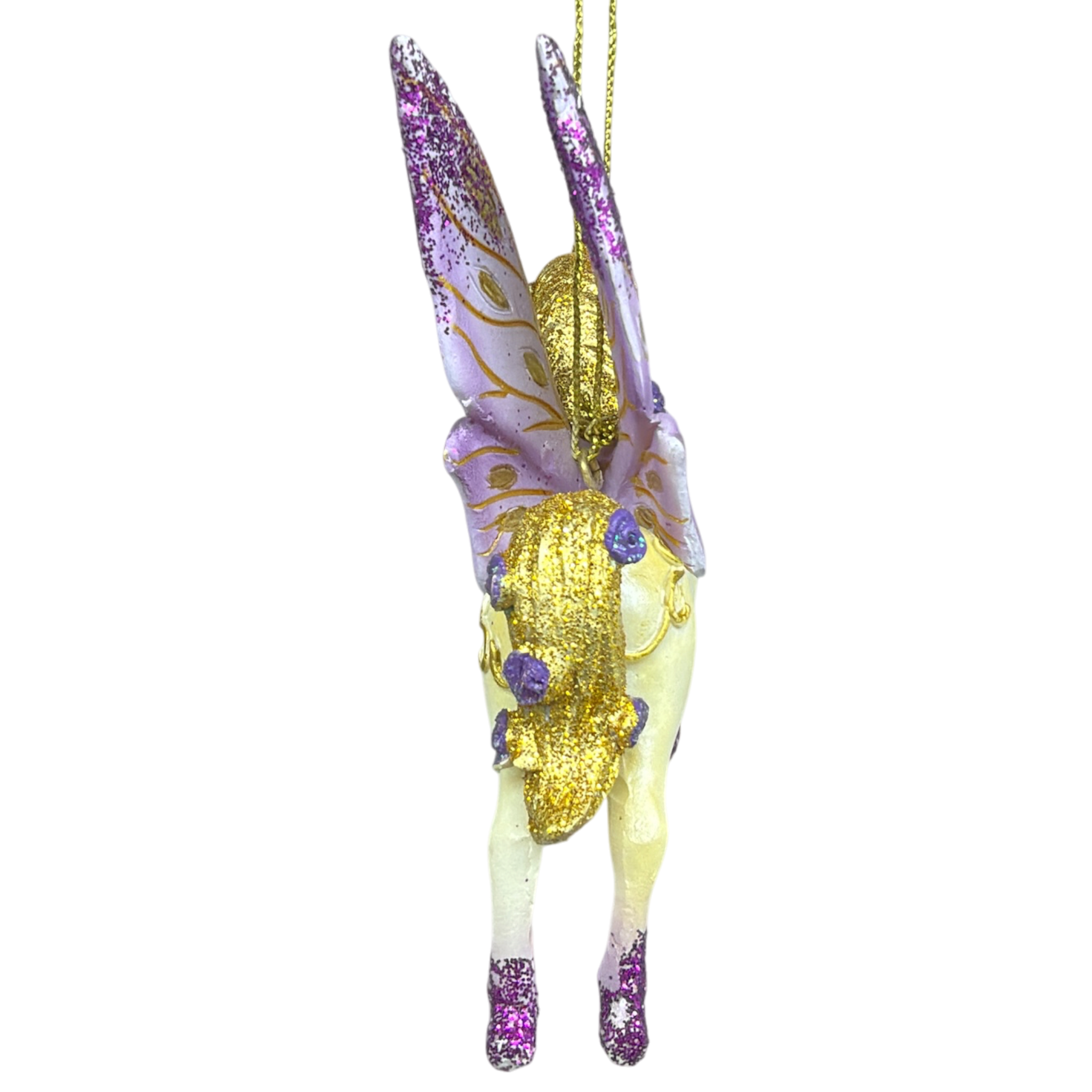 Purple Winged / Gold Mane Unicorn Ornament