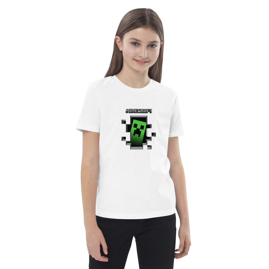 Minecraft Creeper Design Organic Cotton Kids T-Shirt