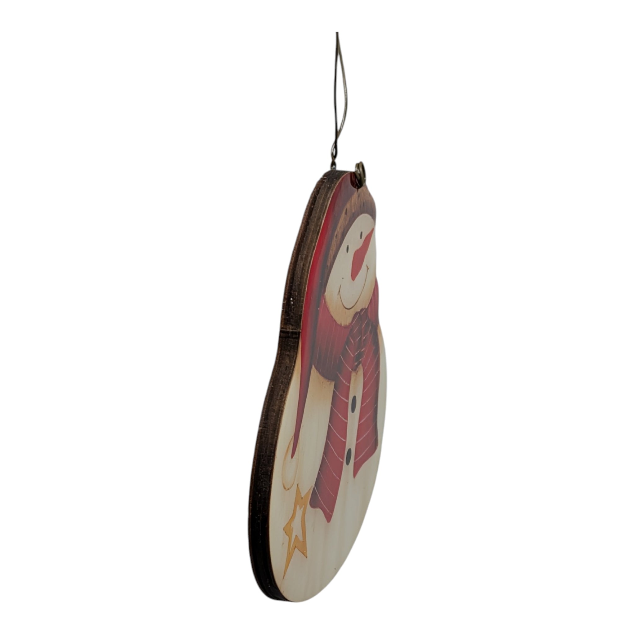 Whimsical Snowman Star Ornament