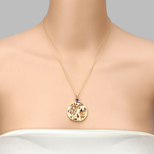 0.24 Carat Genuine Amethyst .925 Sterling Silver Pendant