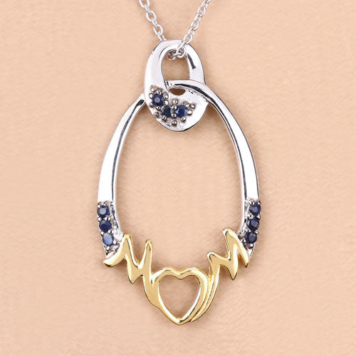 0.18 Carat Genuine Blue Sapphire .925 Sterling Silver Pendant