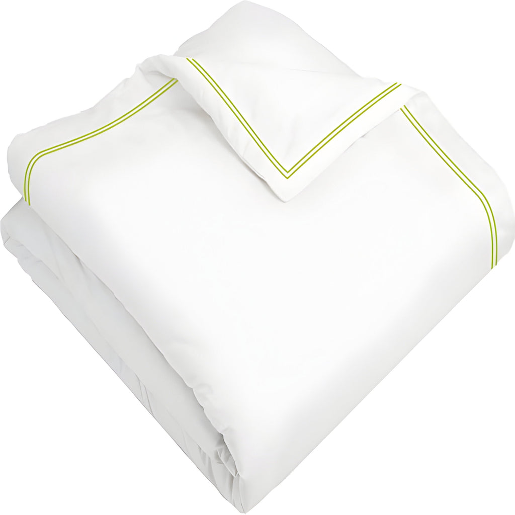 400TC Cotton Double Edge Embroidery Sateen Solid Duvet Cover Set