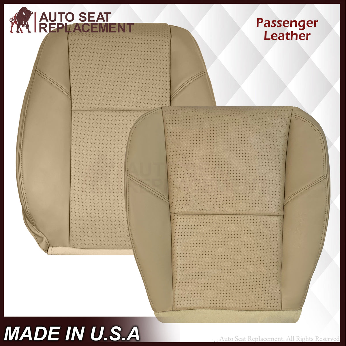 2007-2008 Cadillac Escalade Perforated Seat Cover in VERY Light Cashmere Tan: Choose From Variation