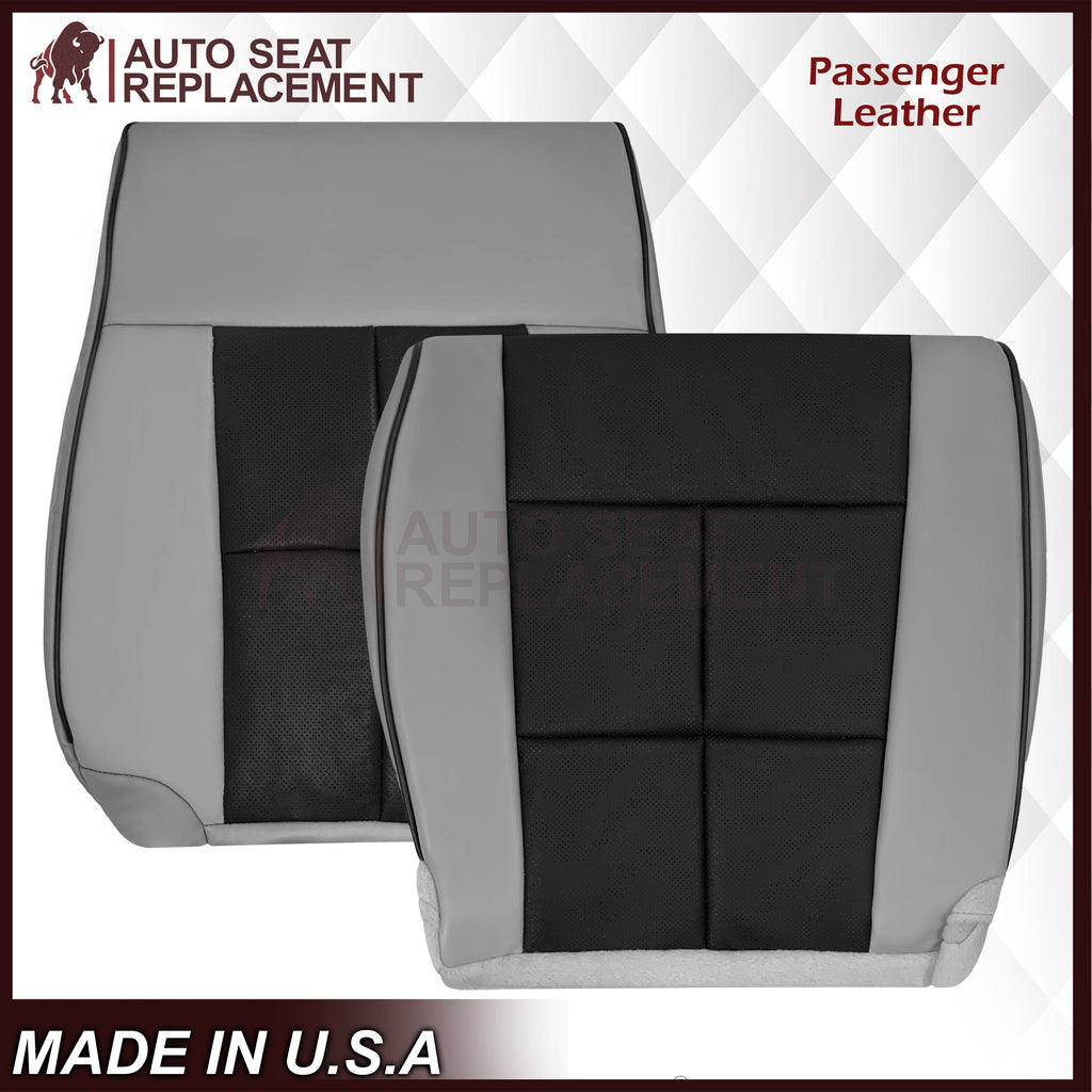 2007 - 2014 Lincoln Navigator Bottom Seat Cover in 2 Tone Gray & Black Leather or Vinyl