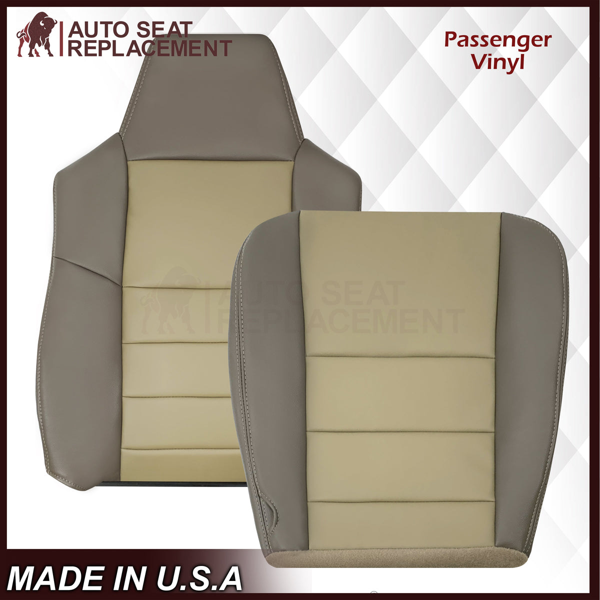 2002 - 2004 Ford Excursion Eddie Bauer Replacement Seat Covers 2 Tone Gray-Tan: Choose From Variations