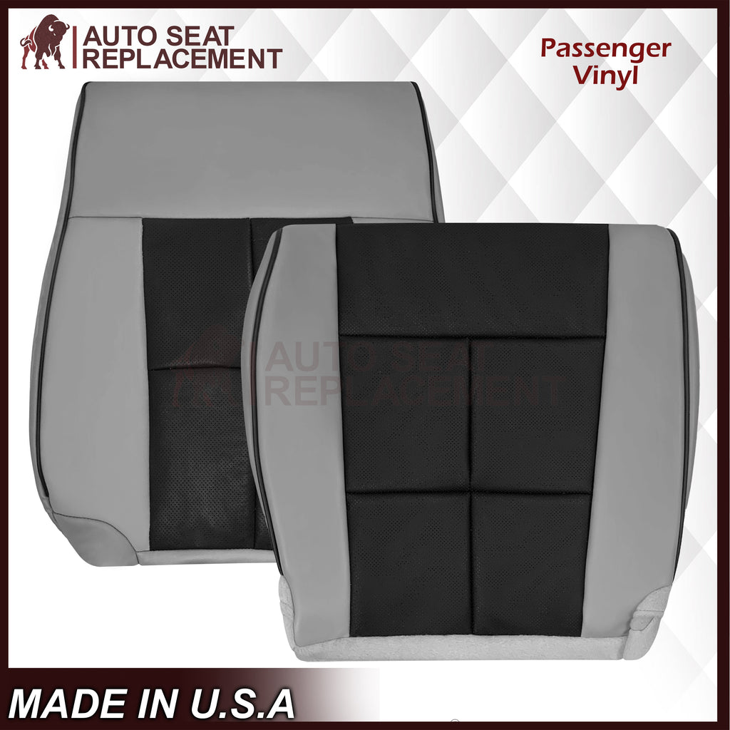 2007 - 2014 Lincoln Navigator Bottom Seat Cover in 2 Tone Gray & Black Leather or Vinyl
