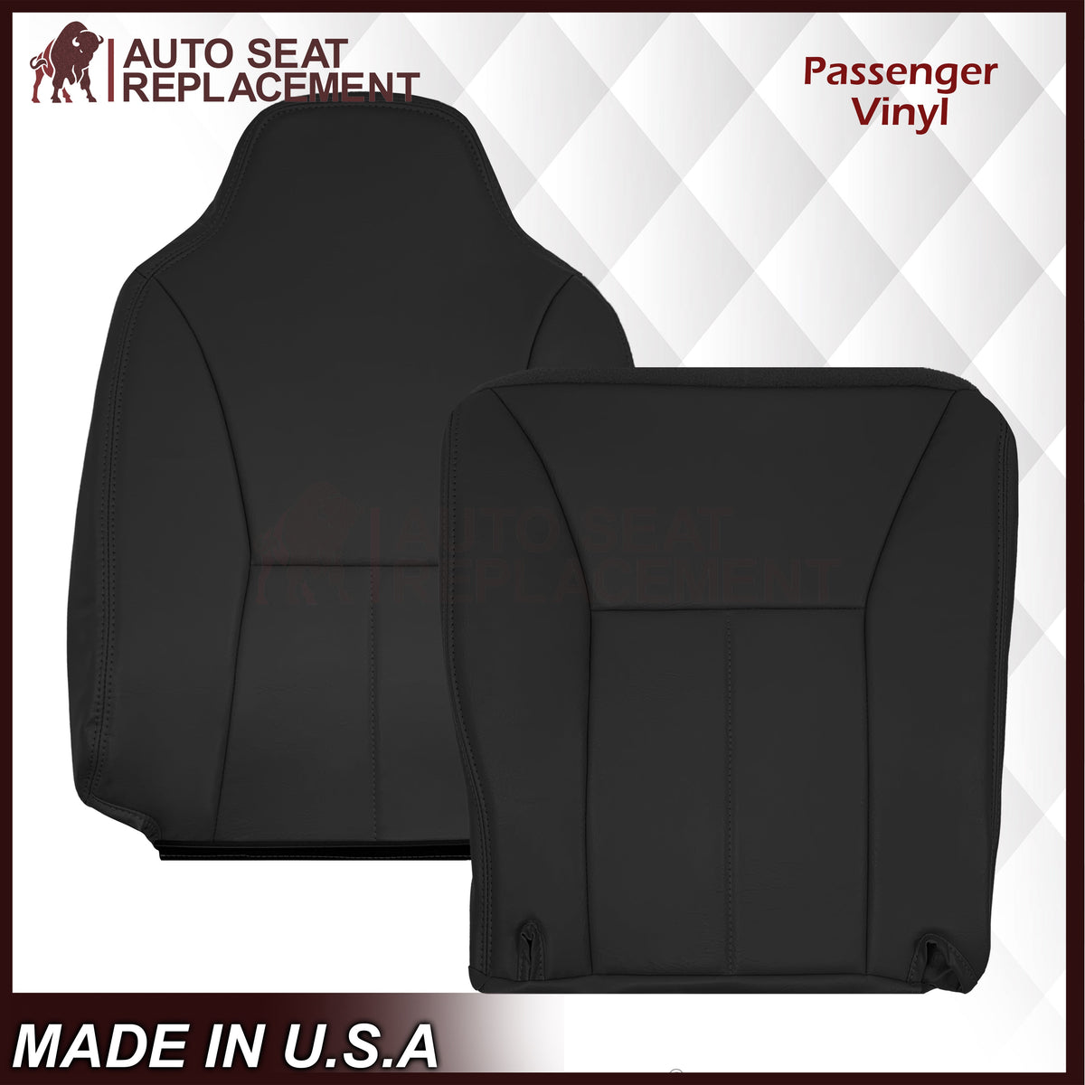 1998-2002 Dodge Ram 1500 Base Work Truck SINGLE CAB Seat Cover in Agate Very Dark Gray Vinyl