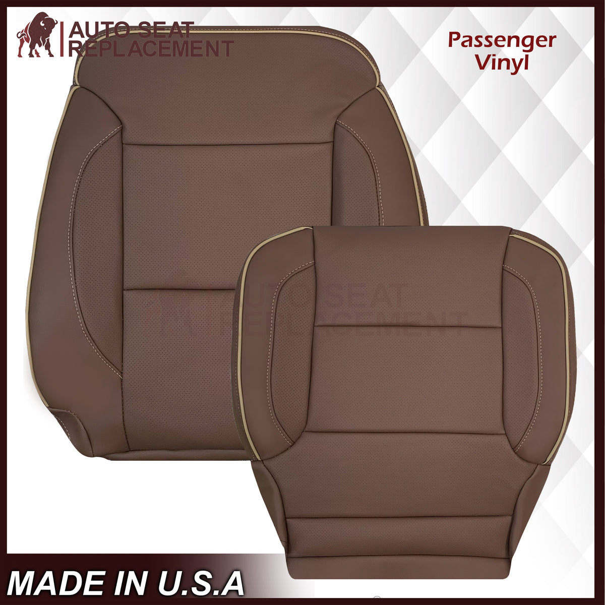 2014-2019 Chevy Silverado 1500 2500HD 3500HD High Country Replacement Perforated Genuine Leather OR Synthetic Leather Seat Covers: Brown