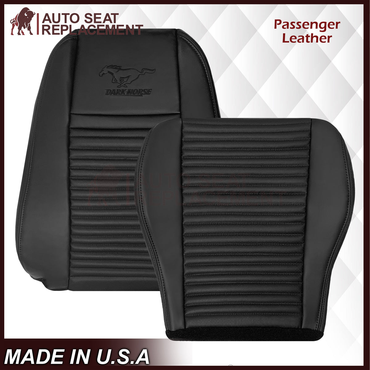 2003-2004 Ford Mustang Mach 1 ONE Replacement Leather Seat Cover in Ebony Black: Choose From Variation