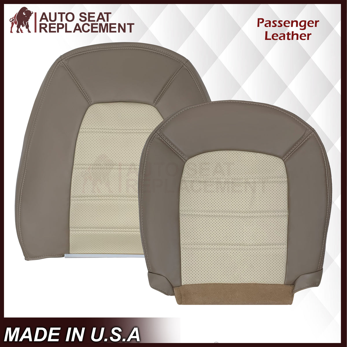 2002 - 2005 Ford Explorer Eddie Bauer Perforated Replacement Seat Cover In 2-Tone Tan