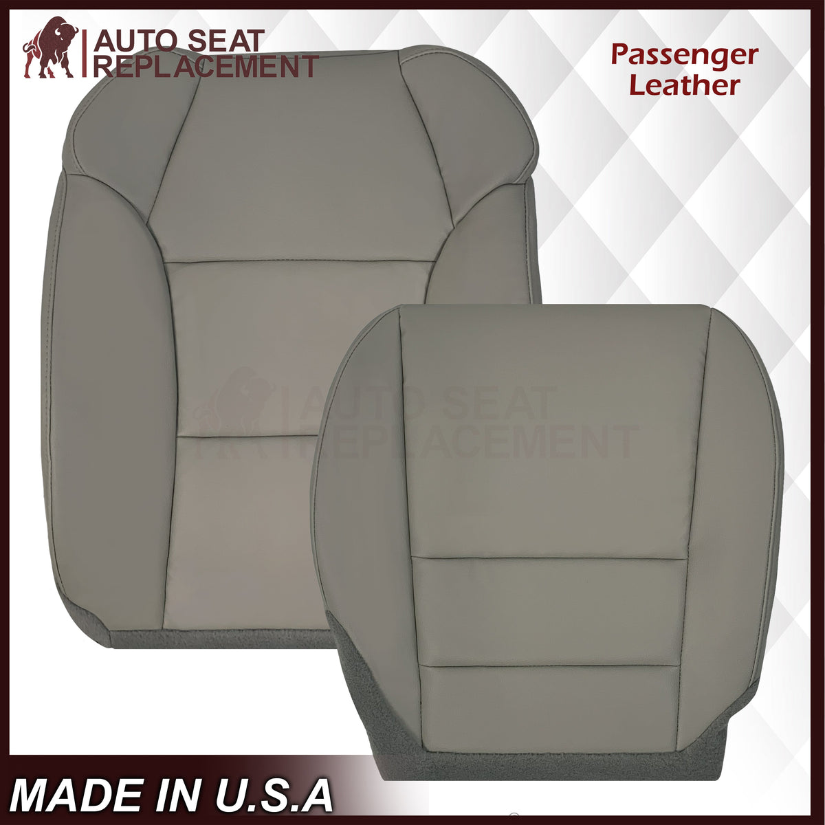 2007 - 2013 Acura MDX Driver Or Passenger Replacement Seat Covers: Non-Perforated Gray