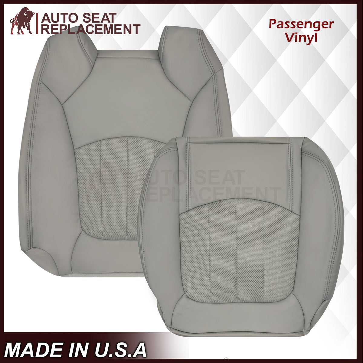 2009-2012 Chevrolet Traverse LT/LTZ Driver or Passenger Replacement Seat Cover: Perforated, Gray