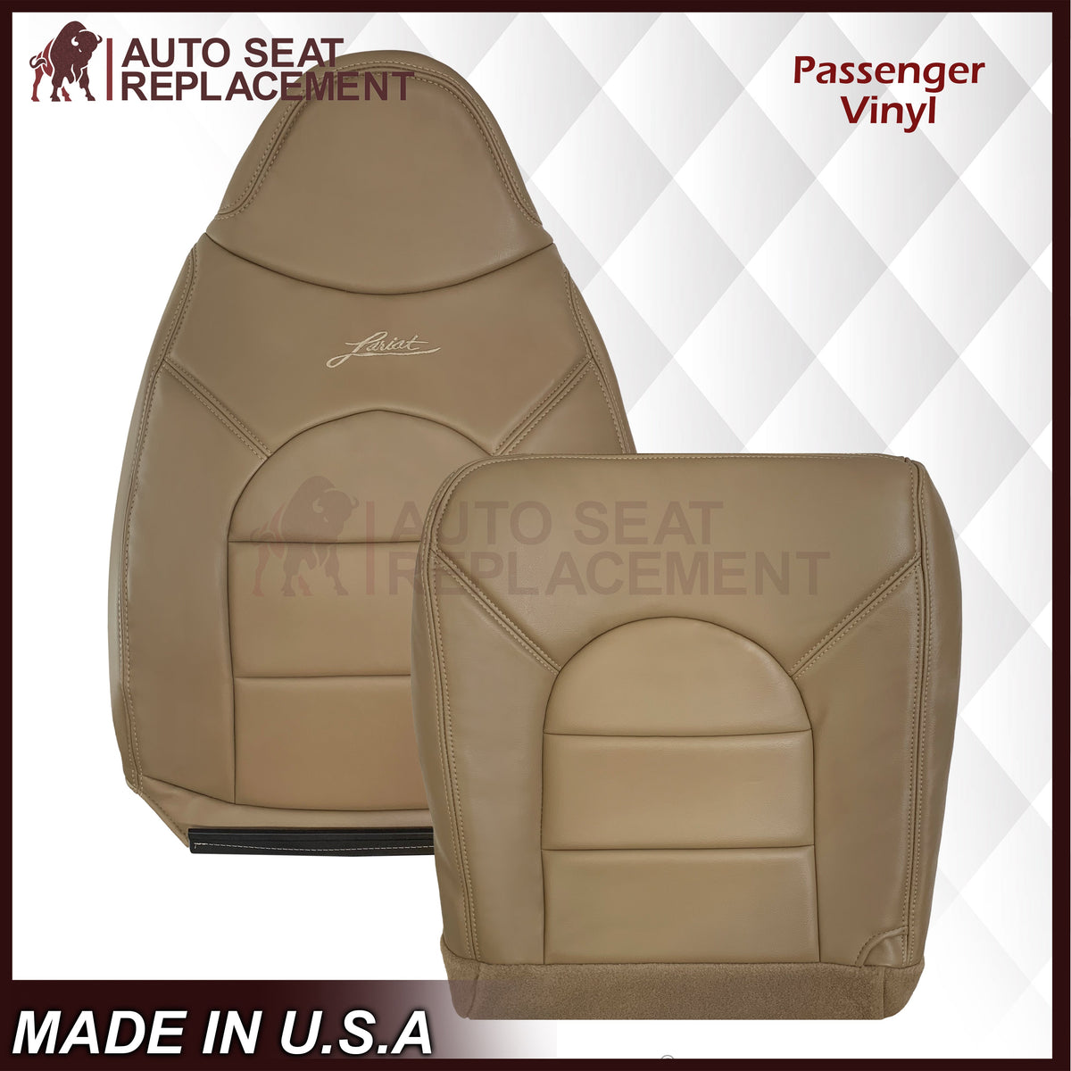 1998-1999 Ford F250 F350 Lariat Super Duty Replacement Seat Cover In Prairie "Tan"