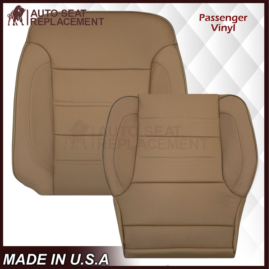2014-2019 GMC Sierra Denali Perforated Genuine Leather Replacement Seat Cover In Dune Tan