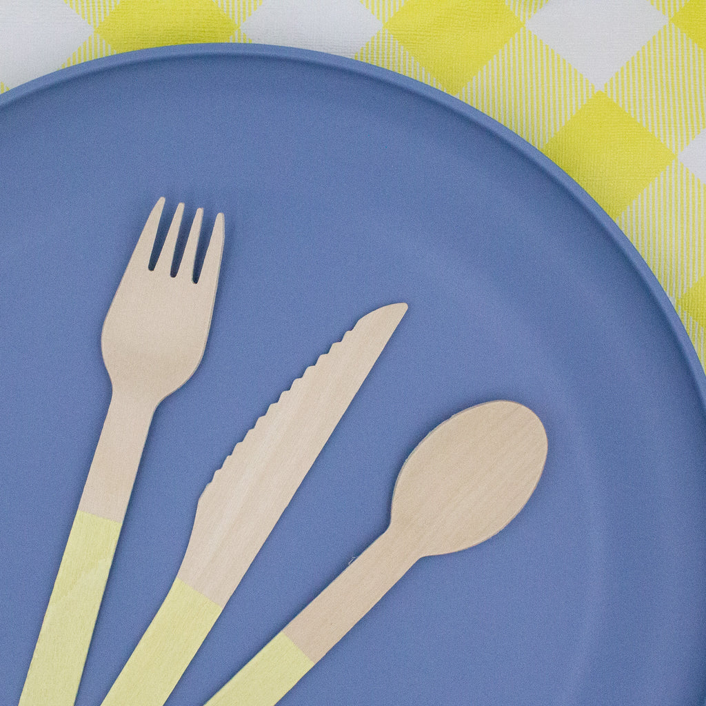 Yellow Wooden Utensil Set – 24ct | ON SALE!!
