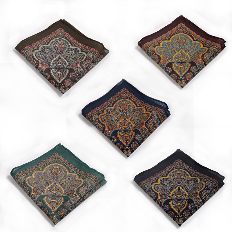 The Oriental Grandeur Wool Pocket Square