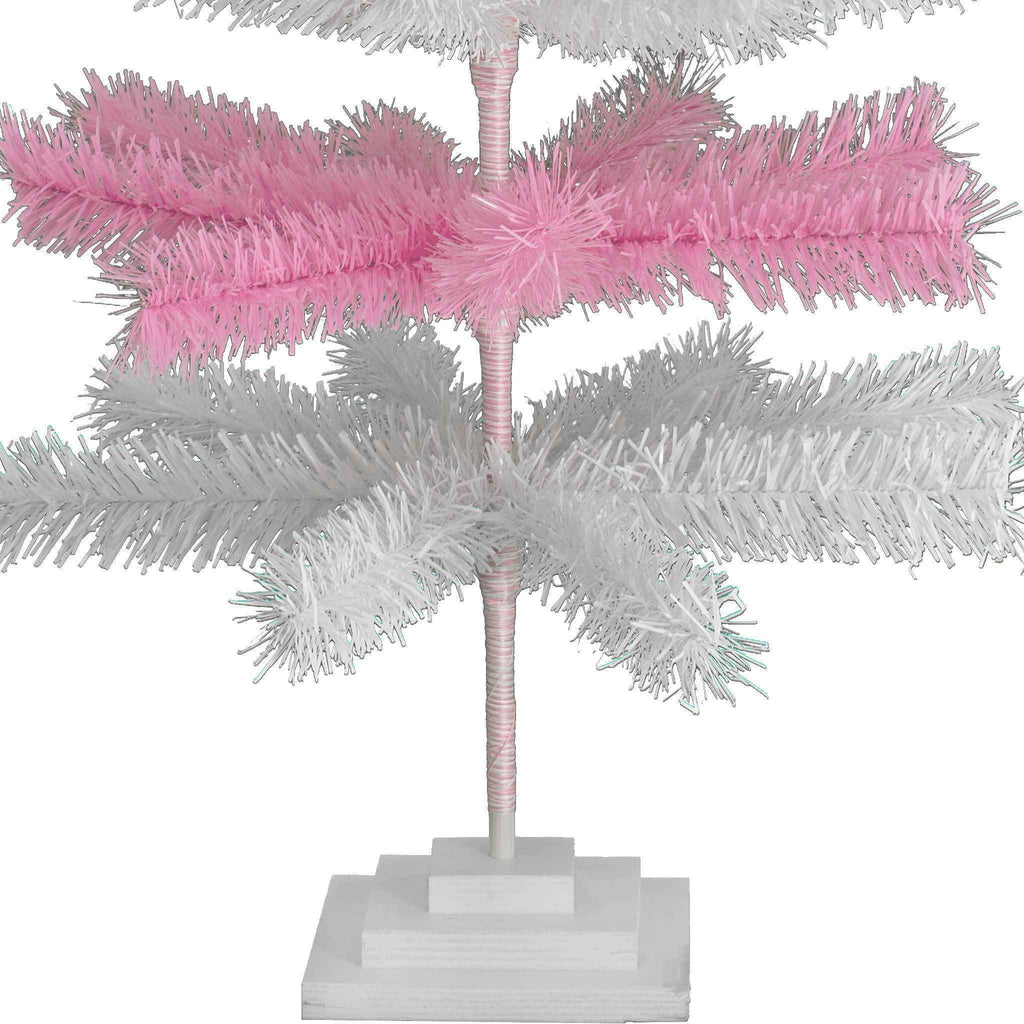 Pink & White Layered Tinsel Christmas Tree
