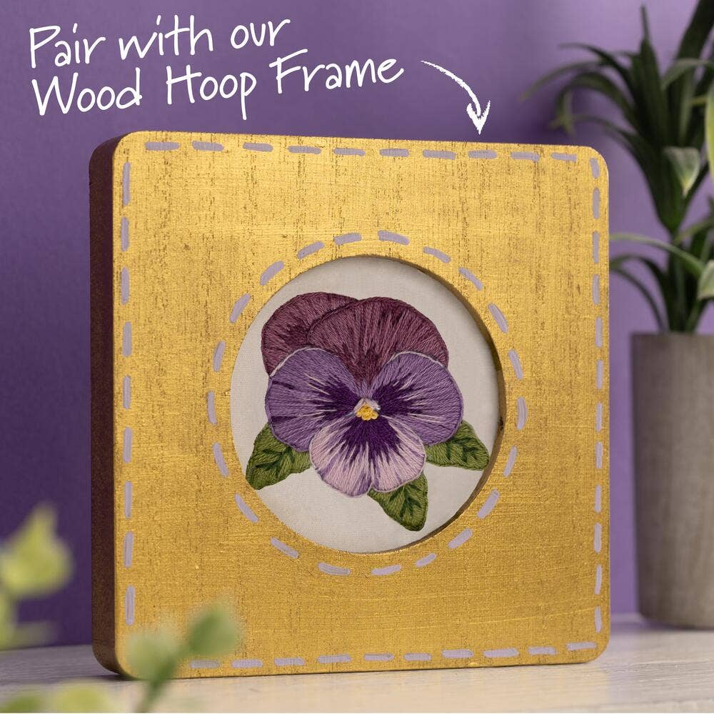 Plaid Crafts - Bucilla Stamped Embroidery Kit 3" Pretty Pansy