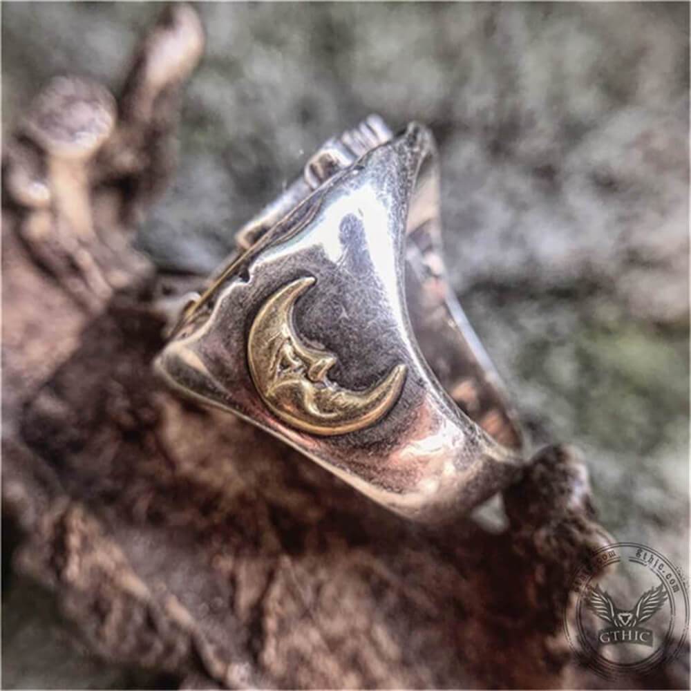 Trident of Poseidon Stainless Steel Petrine Cross Ring