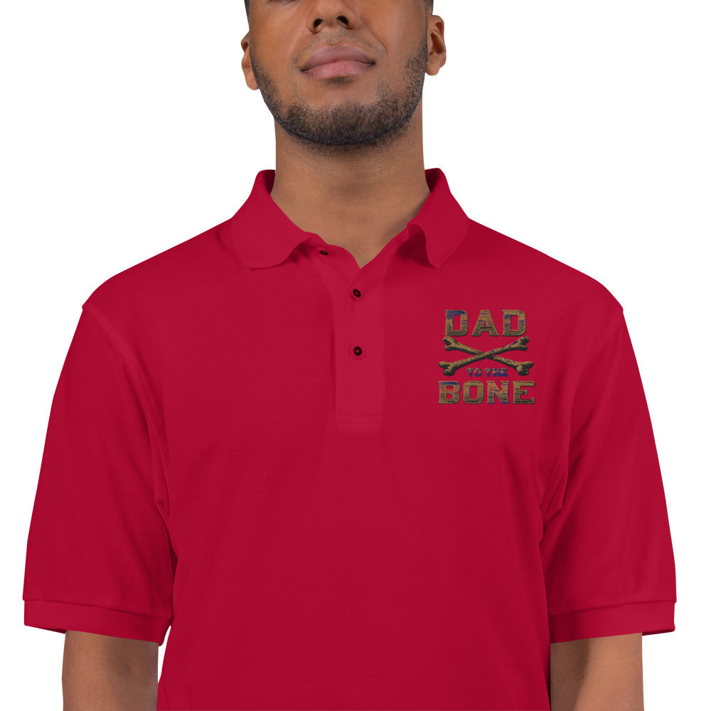 Dad to the Bone Men's Premium Polo Shirt