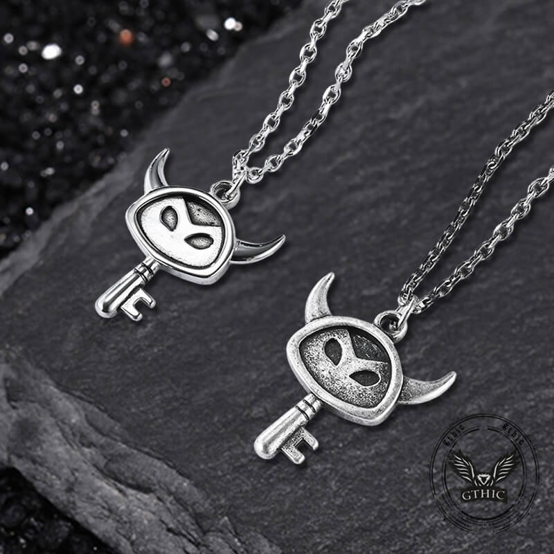 Punk Devil Key Stainless Steel Pendant
