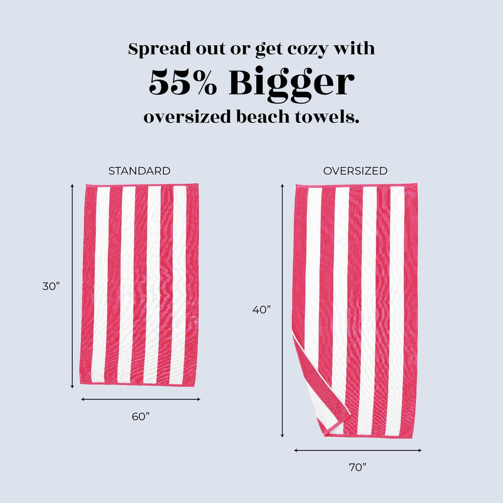 Cotton Velour Cabana Stripe Beach Towel - Novia Collection