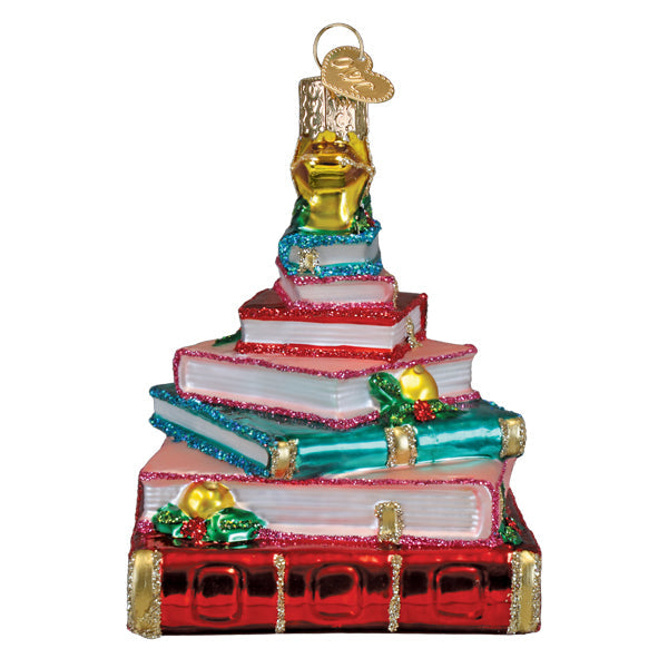 Book Club Tree Glass Ornament