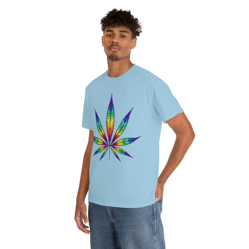 Rainbow Cannabis Leaf Tee