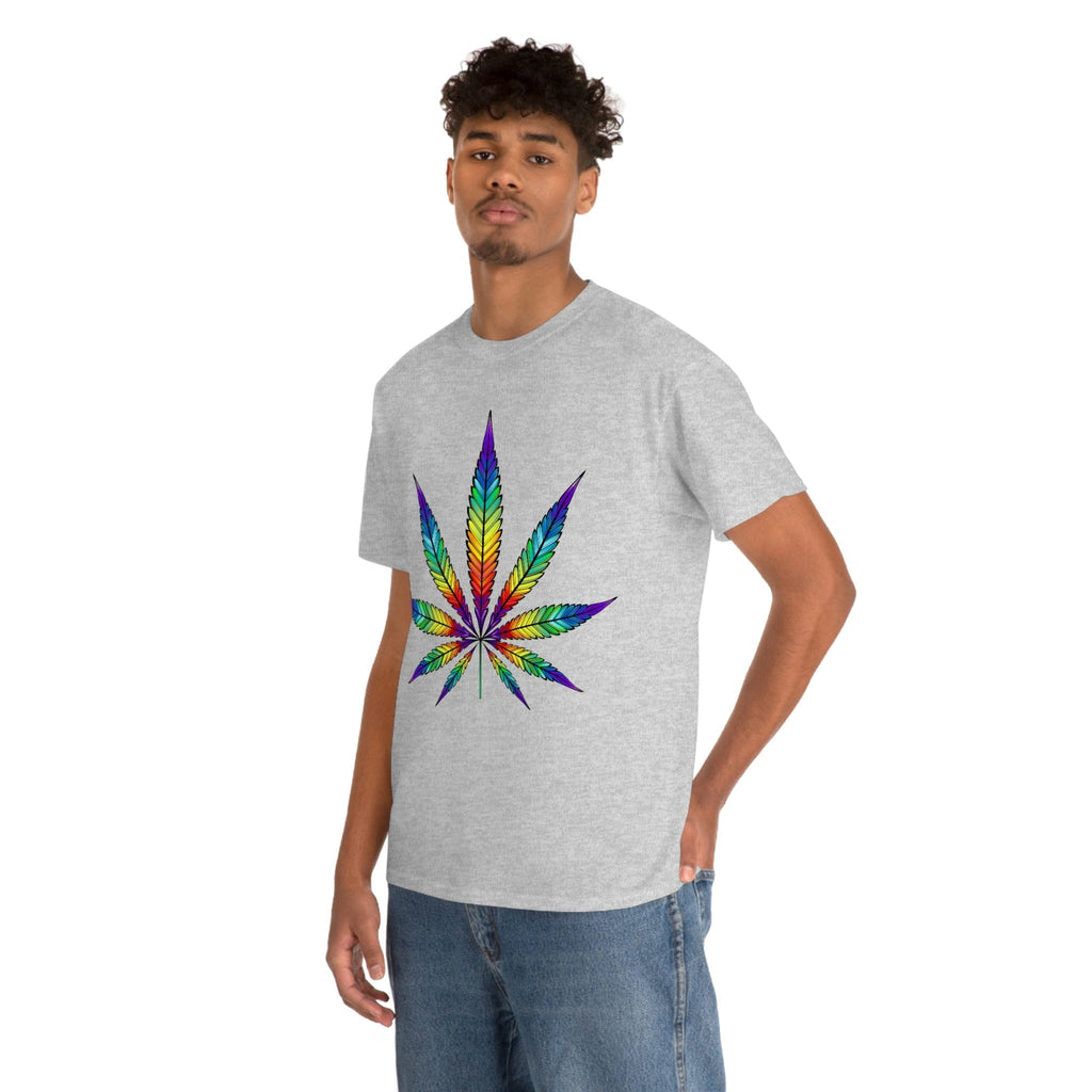 Rainbow Cannabis Leaf Tee