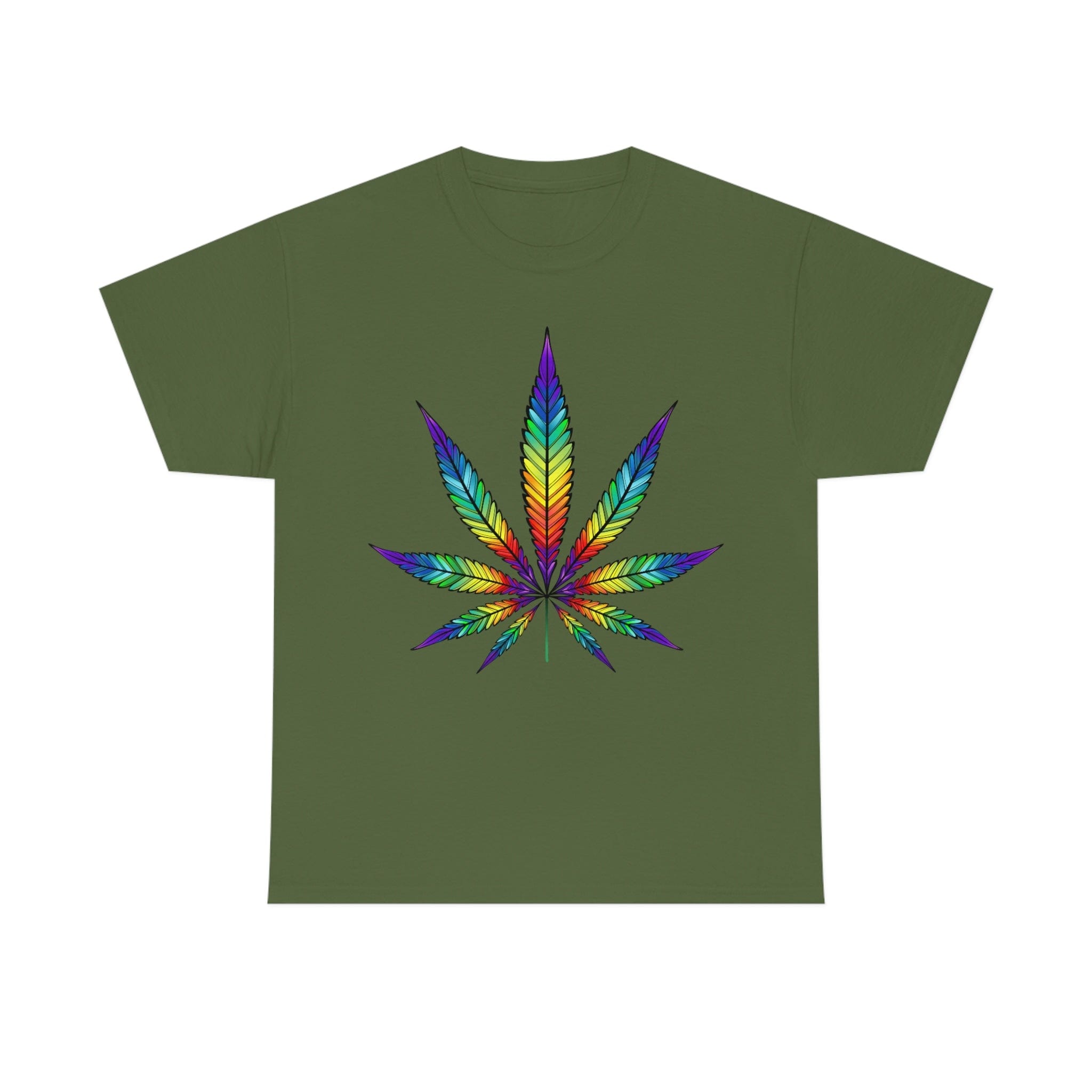 Rainbow Cannabis Leaf Tee