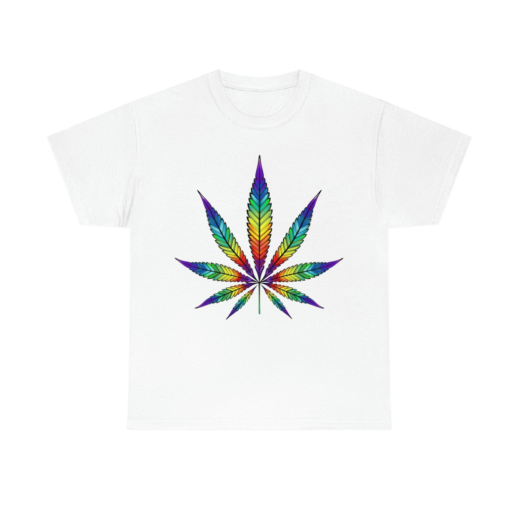 Rainbow Cannabis Leaf Tee