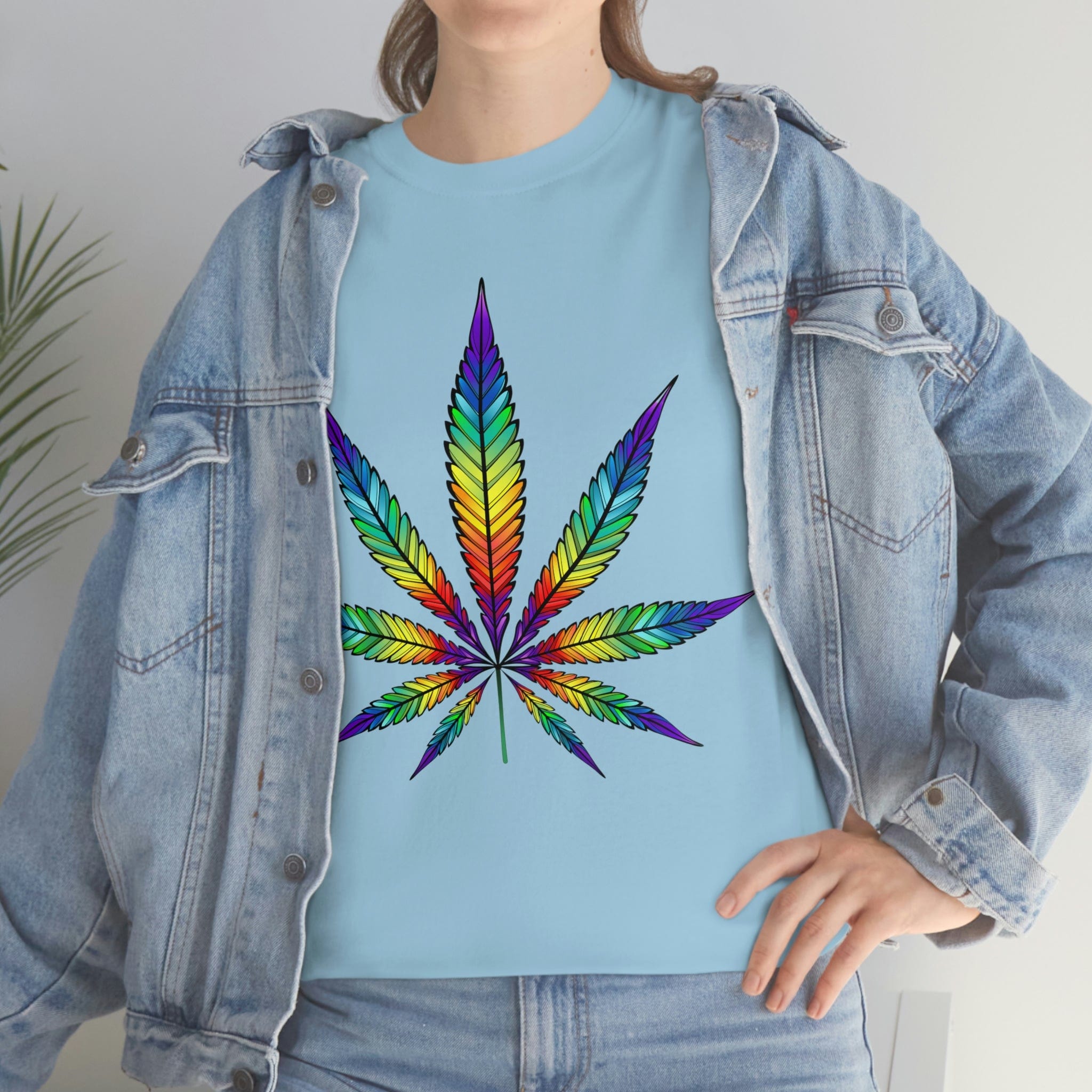 Rainbow Cannabis Leaf Tee
