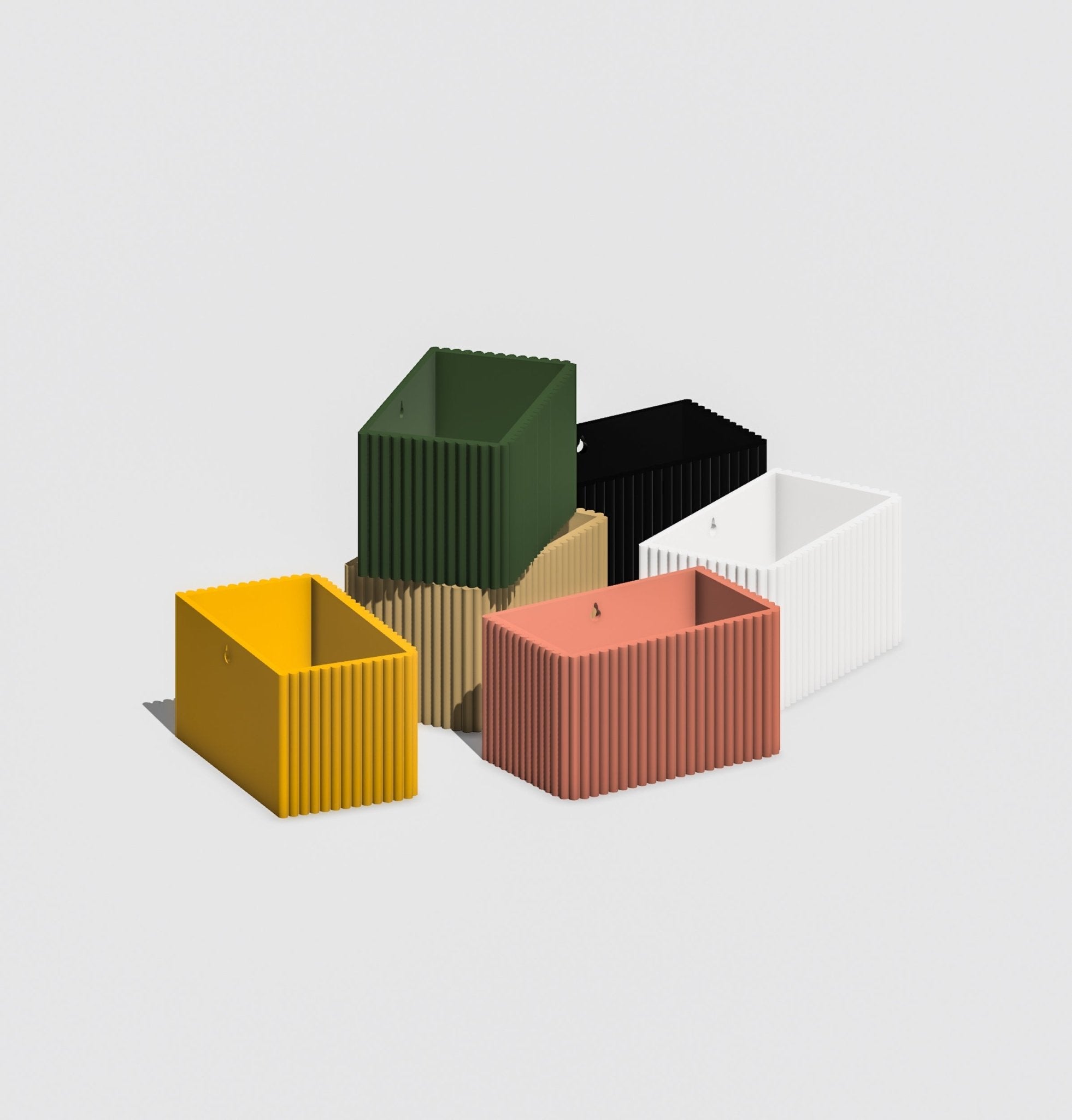 Ribbed Wall Planter, Rectangle