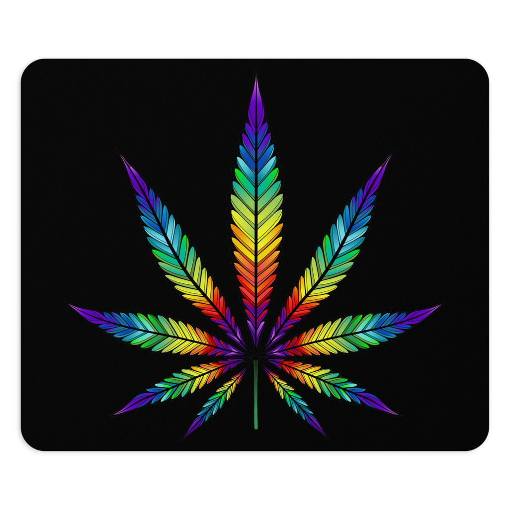 Rainbow Marijuana Leaf Mouse Pad