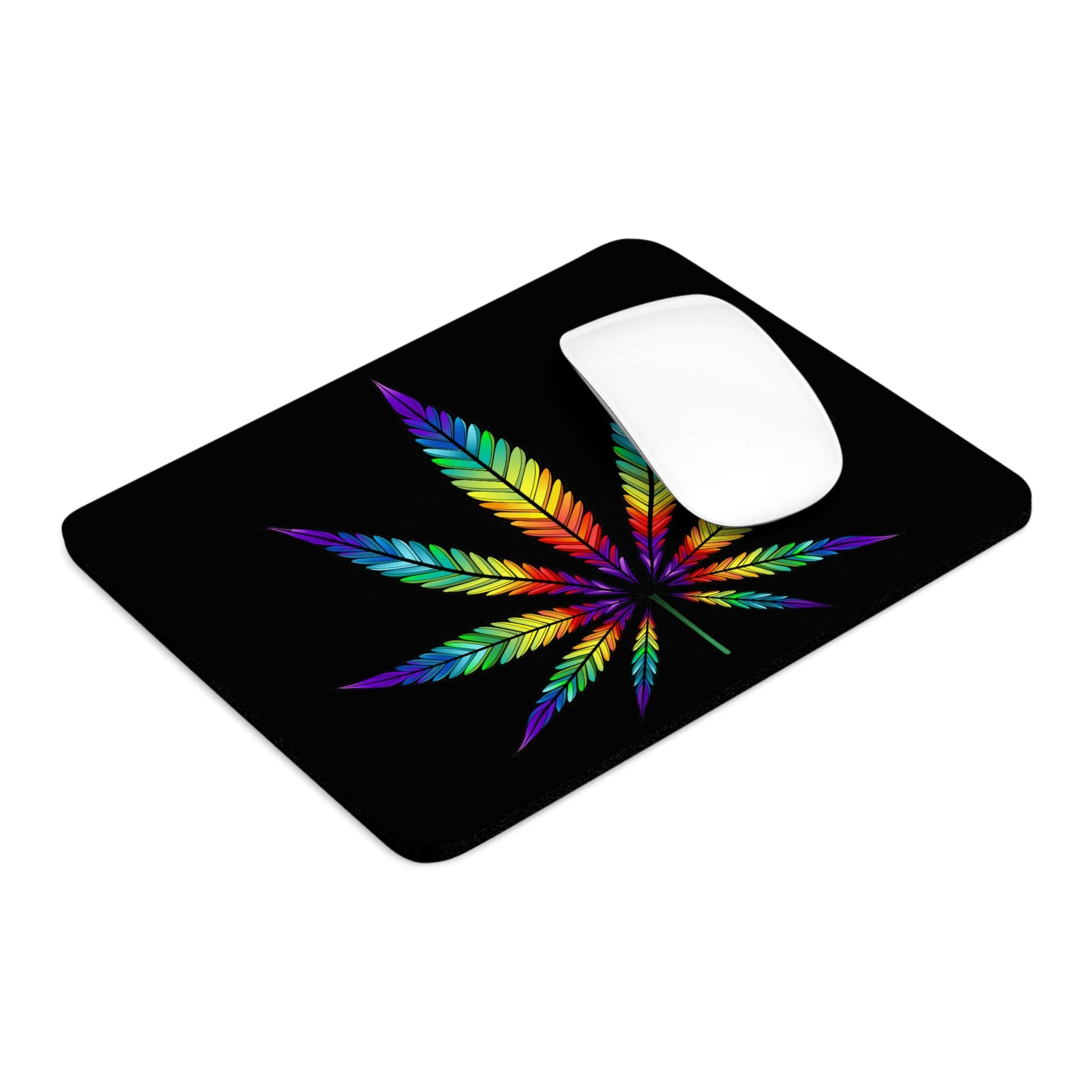 Rainbow Marijuana Leaf Mouse Pad