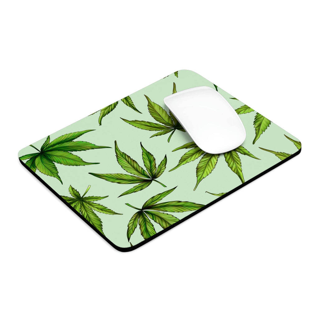 Green Marijuana Leaves Mouse Pad