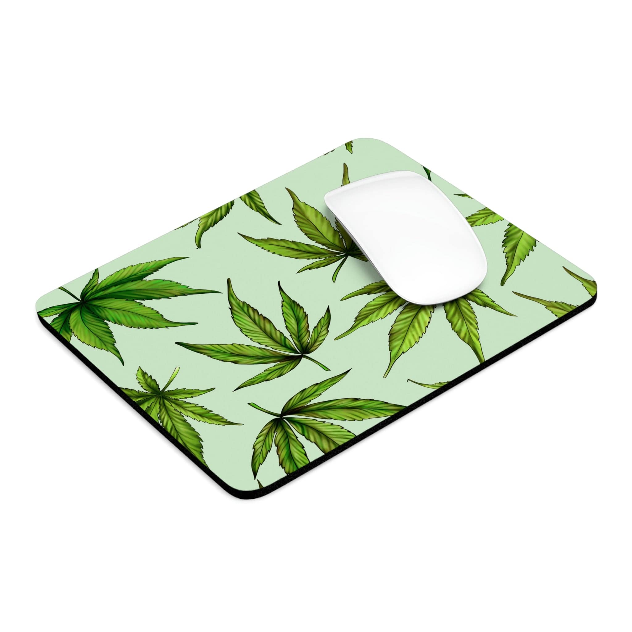 Green Marijuana Leaves Mouse Pad