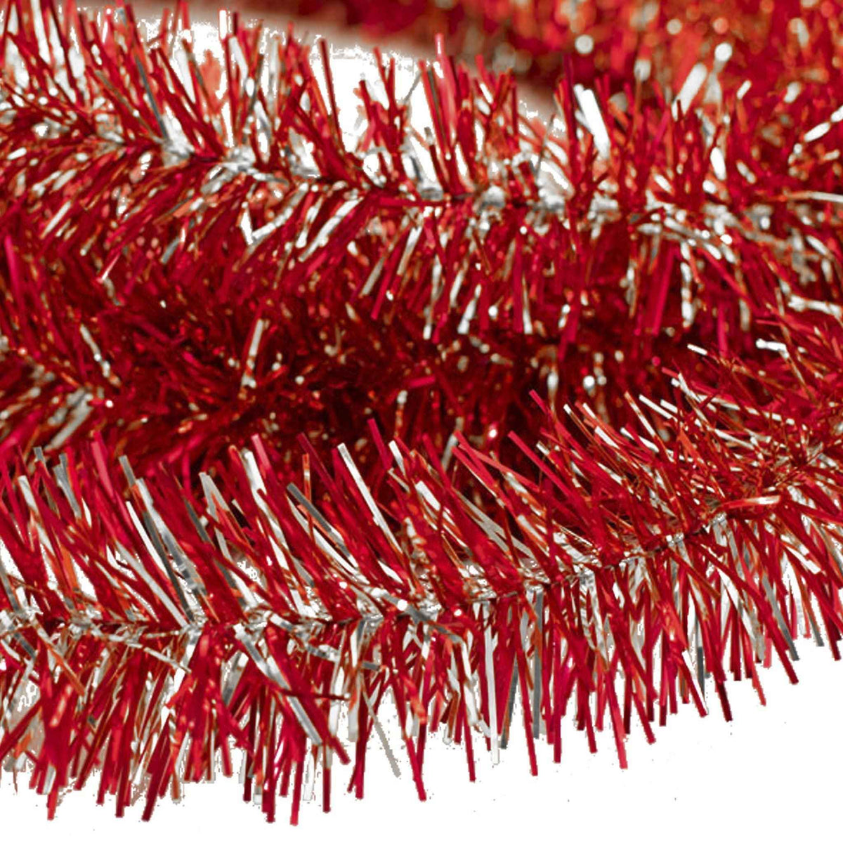 Red & Silver Tinsel Garland