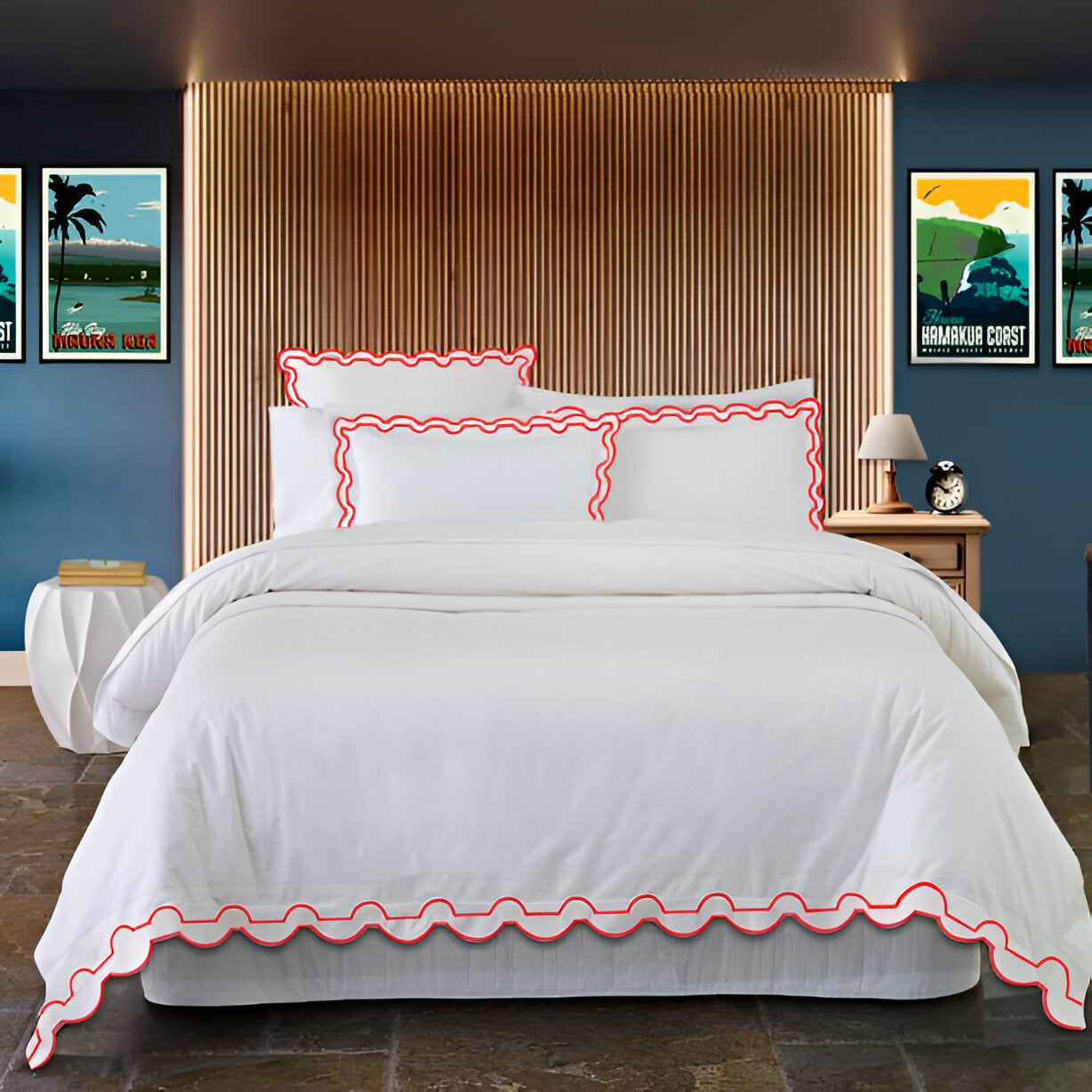 400TC Reverse U Shape Embroidery Cotton Duvet Cover Set