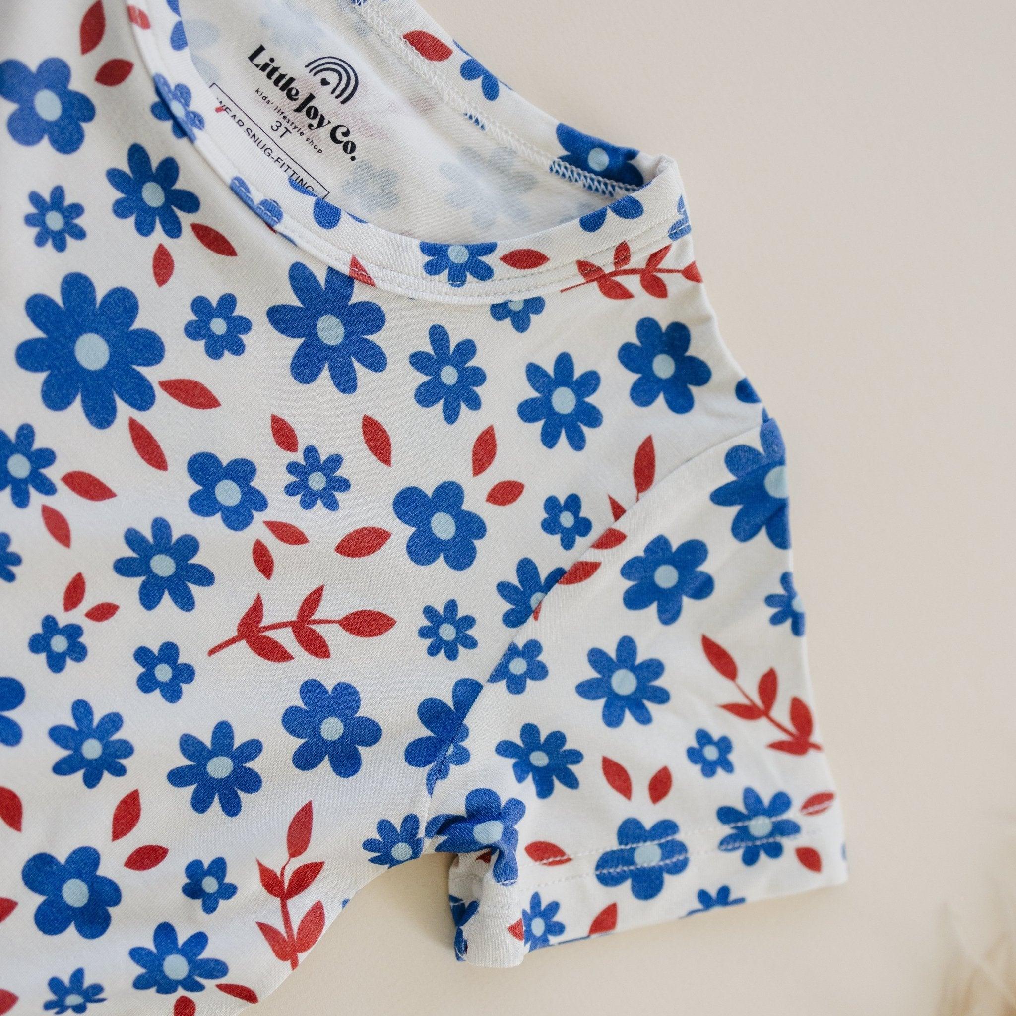 Red White & Blooms 2pc Bamboo Pajamas *4T left